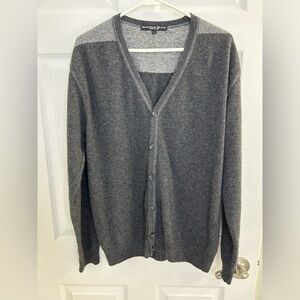 daniele blasi men’s gray button down sweater made in Italy 80% wool size L